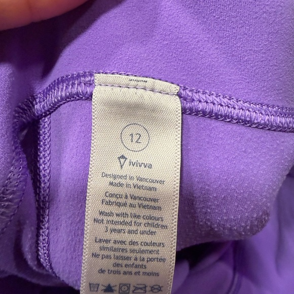 Ivivva by lululemon Purple Kids Leggings size 12 EUC - Picture 3 of 3